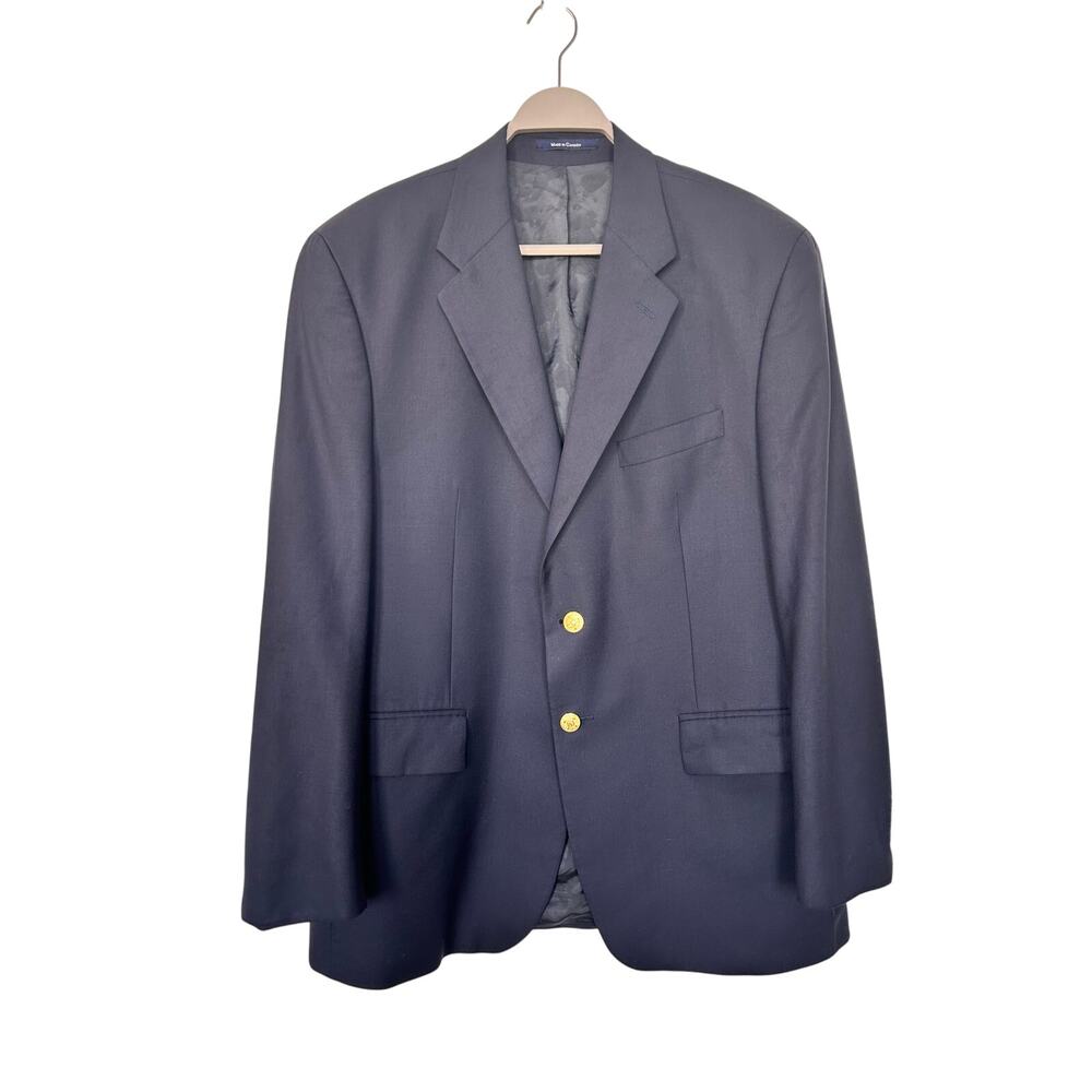 Chaps‎ Ralph Lauren Men's Single-Breasted Blazer Jacket Sport Coat wool Blue